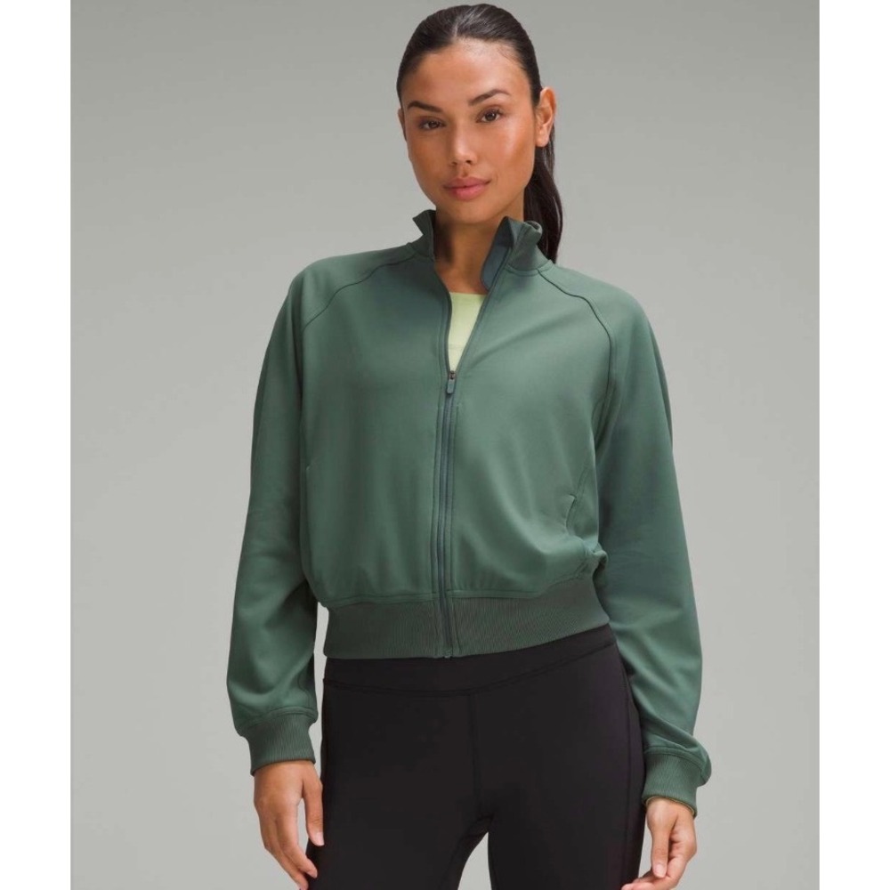 Lululemon Wunder Train Track Jacket Dark Forest Size 12 Excellent Condition
